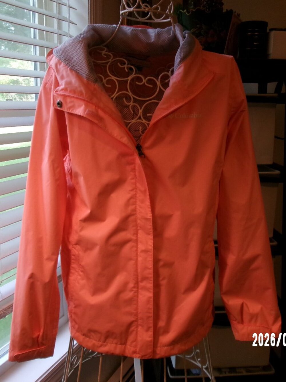 Columbia Jacket Girl’s Large (12?) Peach/ Coral Full Zip Hooded Omni Tech Jacket